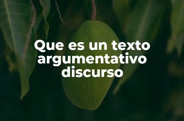 Que es un Texto Argumentativo Discurso