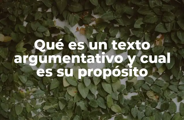 Qué es un Texto Argumentativo y Cual es Su Propósito
