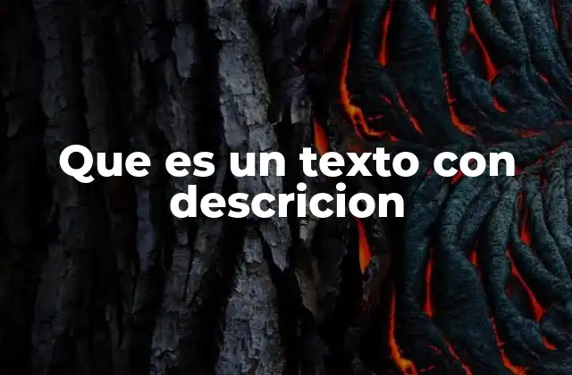 Que es un Texto con Descricion