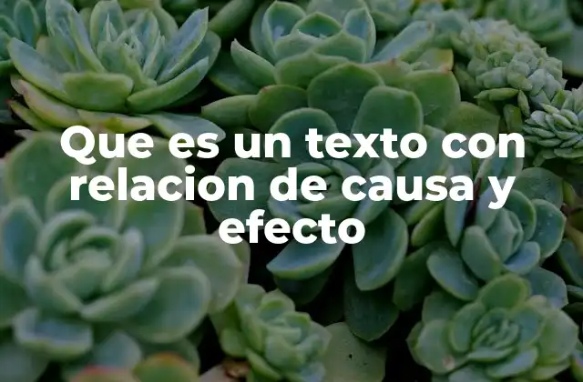 Que es un Texto con Relacion de Causa y Efecto