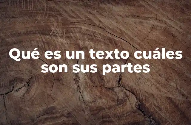 Qué es un Texto Cuáles Son Sus Partes
