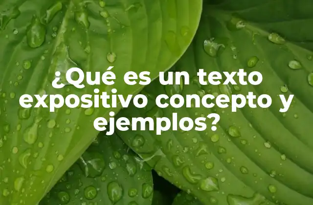 ¿qué es un Texto Expositivo Concepto y Ejemplos?
