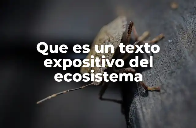 Que es un Texto Expositivo Del Ecosistema
