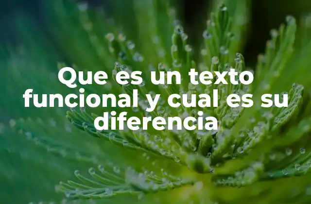 Que es un Texto Funcional y Cual es Su Diferencia