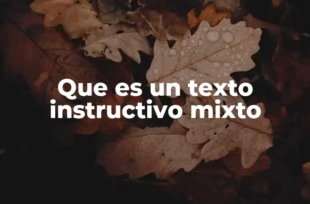 Que es un Texto Instructivo Mixto