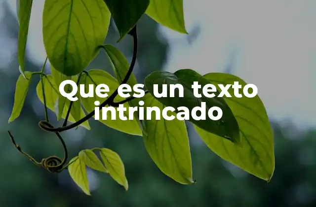 Que es un Texto Intrincado