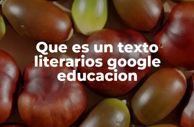 Que es un Texto Literarios Google Educacion