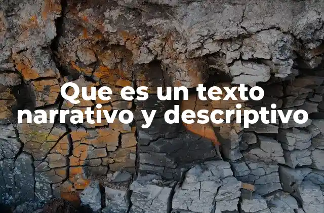 Que es un Texto Narrativo y Descriptivo