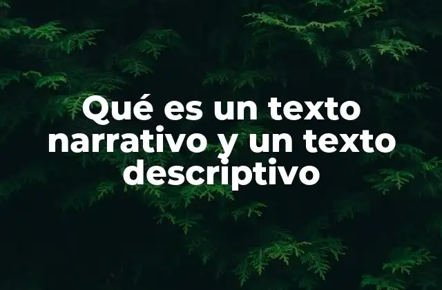 Qué es un Texto Narrativo y un Texto Descriptivo