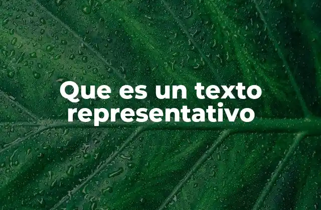 Que es un Texto Representativo