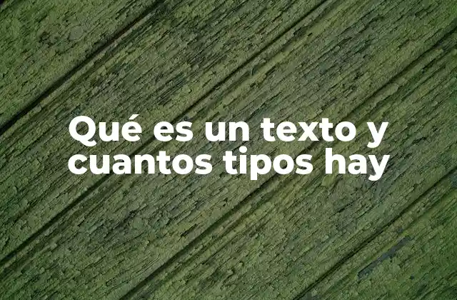 Qué es un Texto y Cuantos Tipos Hay