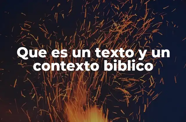 Que es un Texto y un Contexto Biblico