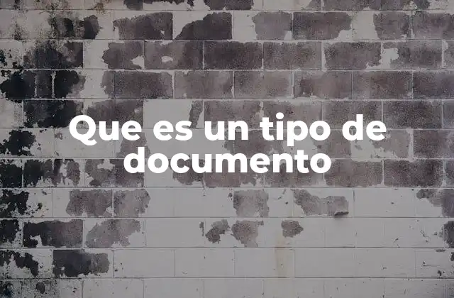 Que es un Tipo de Documento