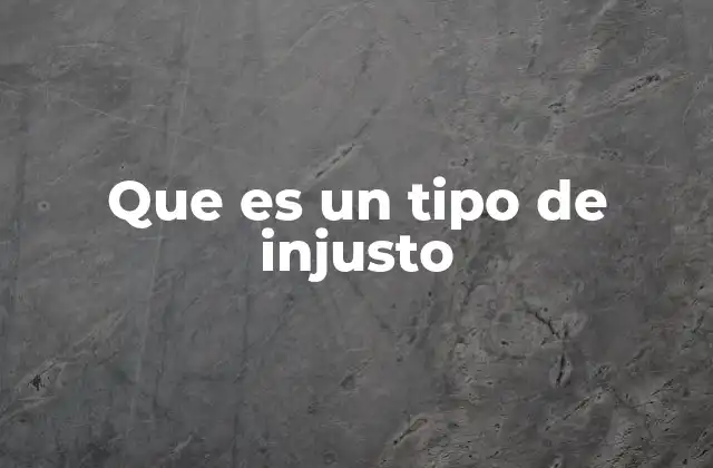 Que es un Tipo de Injusto