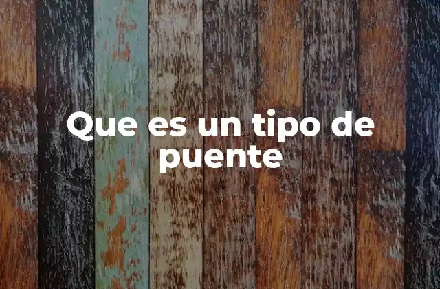 Que es un Tipo de Puente