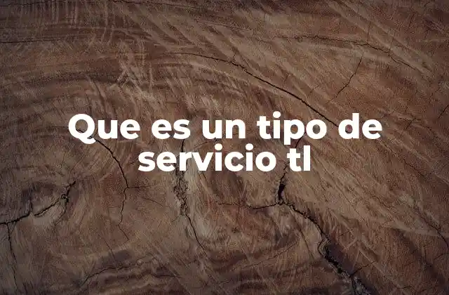 Que es un Tipo de Servicio Tl