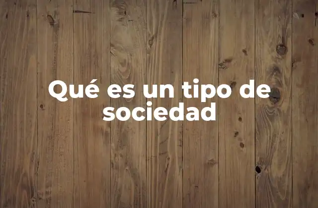 Qué es un Tipo de Sociedad