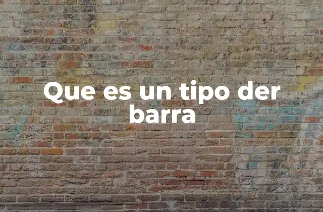 Que es un Tipo Der Barra