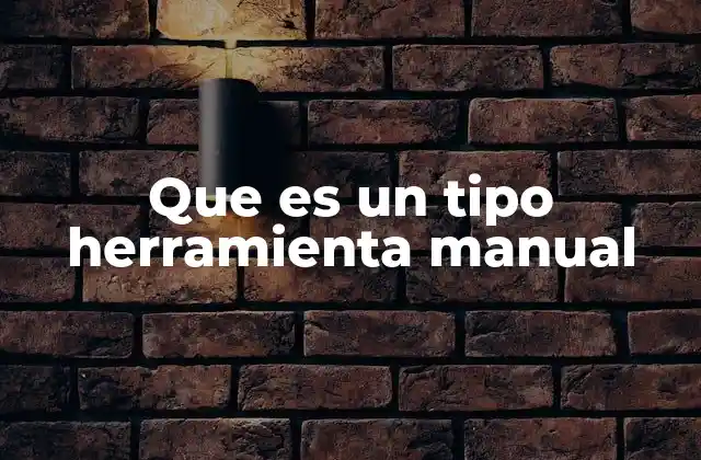 Que es un Tipo Herramienta Manual
