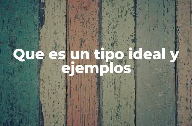 Que es un Tipo Ideal y Ejemplos