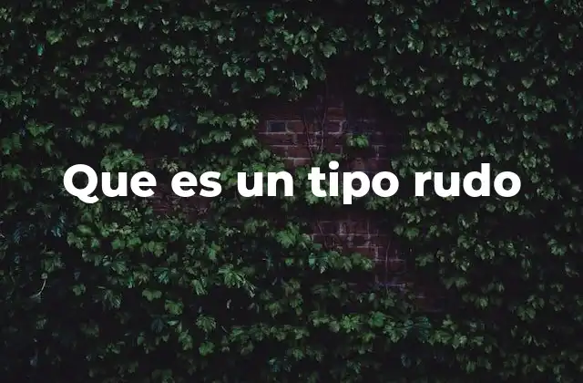 Que es un Tipo Rudo