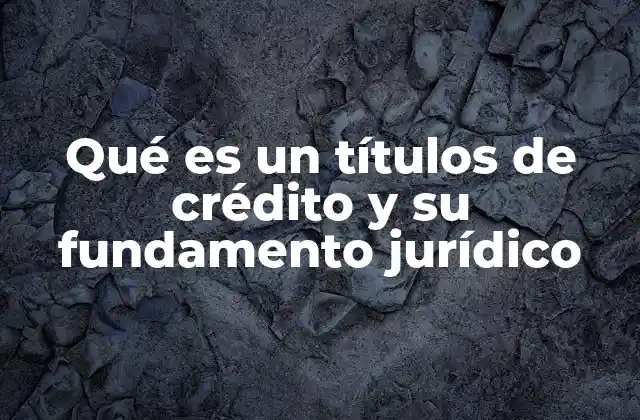 Qué es un Títulos de Crédito y Su Fundamento Jurídico