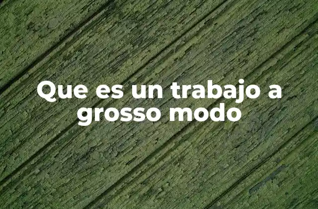 Que es un Trabajo a Grosso Modo