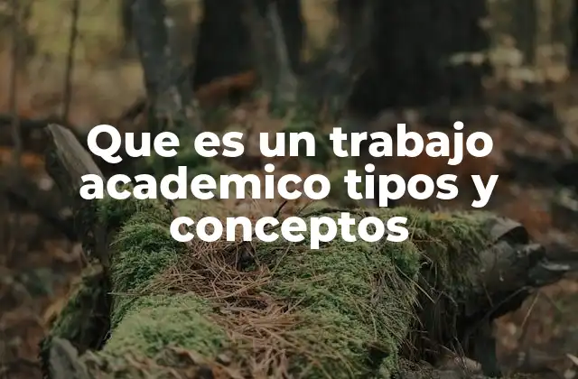 Que es un Trabajo Academico Tipos y Conceptos