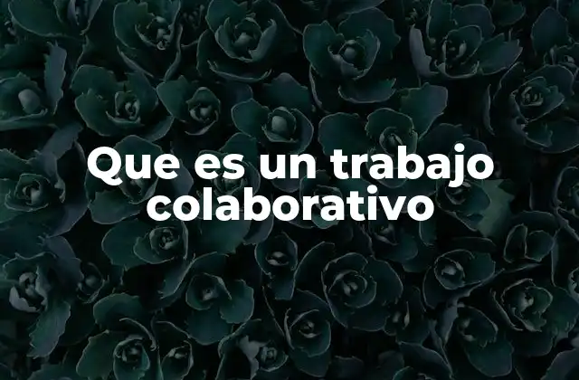 Que es un Trabajo Colaborativo