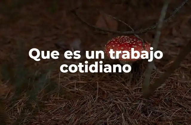Que es un Trabajo Cotidiano