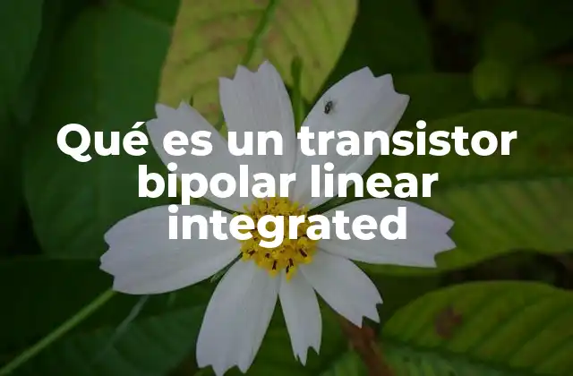 Qué es un Transistor Bipolar Linear Integrated