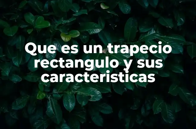 Que es un Trapecio Rectangulo y Sus Caracteristicas