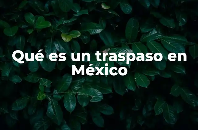 Qué es un Traspaso en México