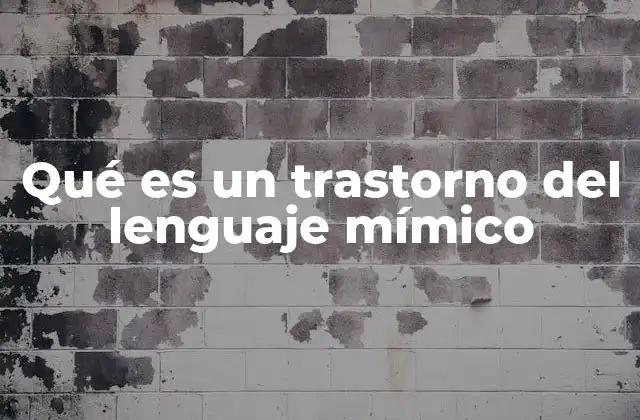 Qué es un Trastorno Del Lenguaje Mímico