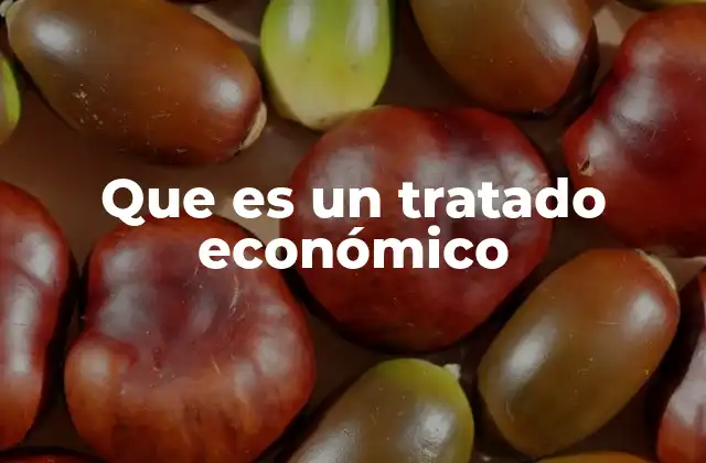 Que es un Tratado Económico