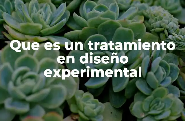 Que es un Tratamiento en Diseño Experimental