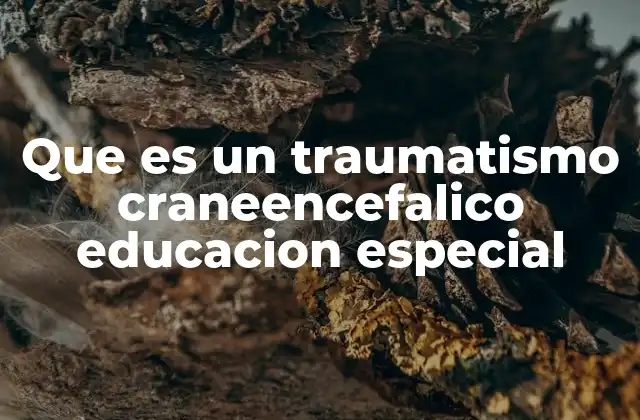 Que es un Traumatismo Craneencefalico Educacion Especial