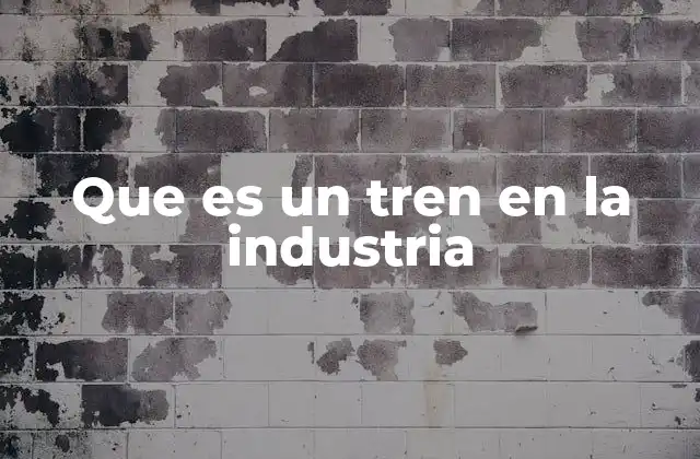 Que es un Tren en la Industria