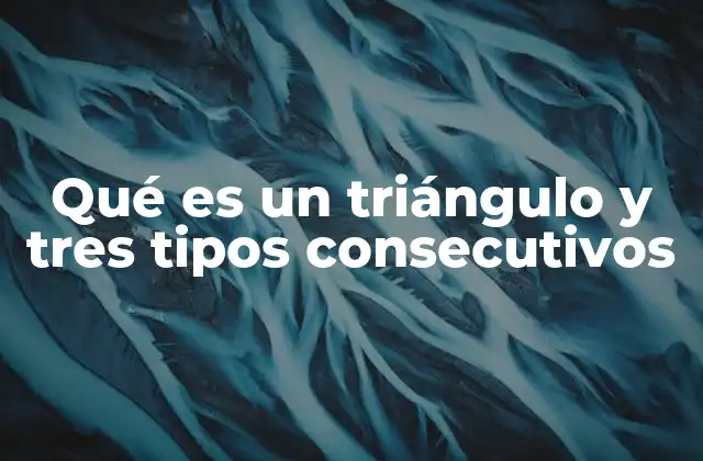 Qué es un Triángulo y Tres Tipos Consecutivos