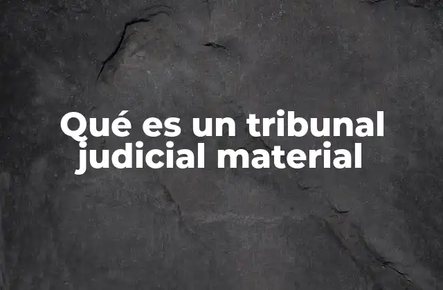 Qué es un Tribunal Judicial Material
