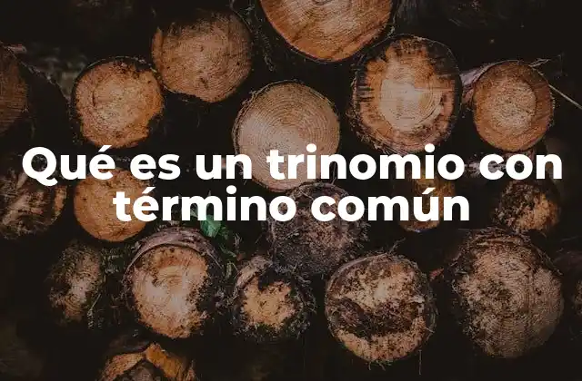 Qué es un Trinomio con Término Común