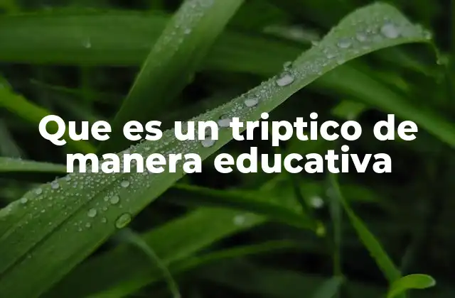 El papel del tríptico en la educación moderna
