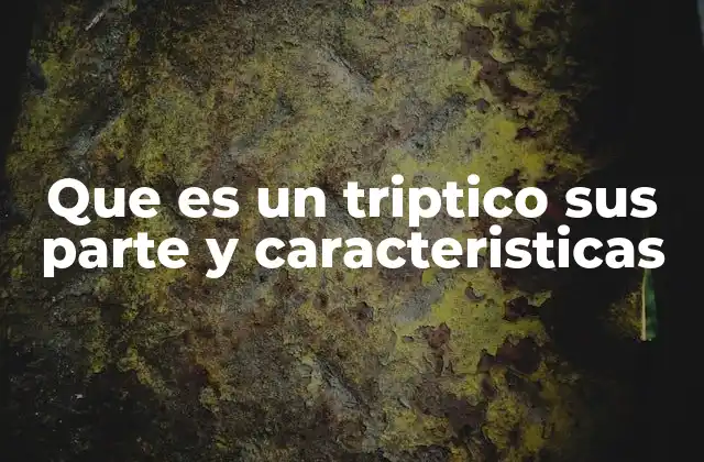 Que es un Triptico Sus Parte y Caracteristicas