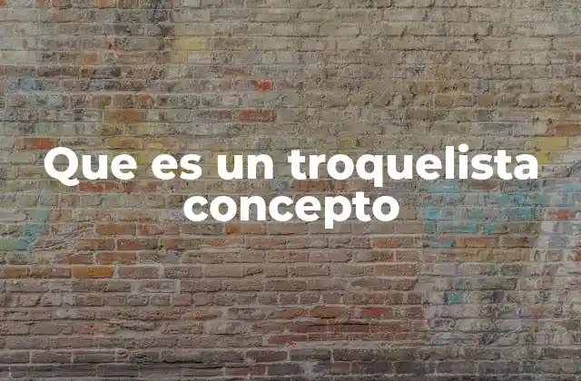 Que es un Troquelista Concepto