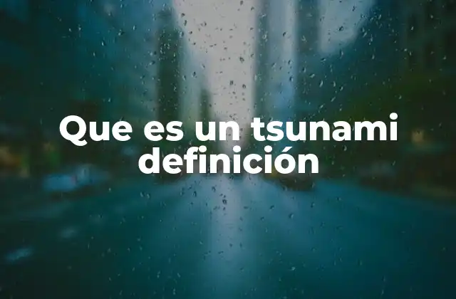 Que es un Tsunami Definición