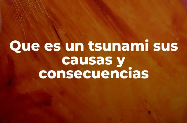 Que es un Tsunami Sus Causas y Consecuencias