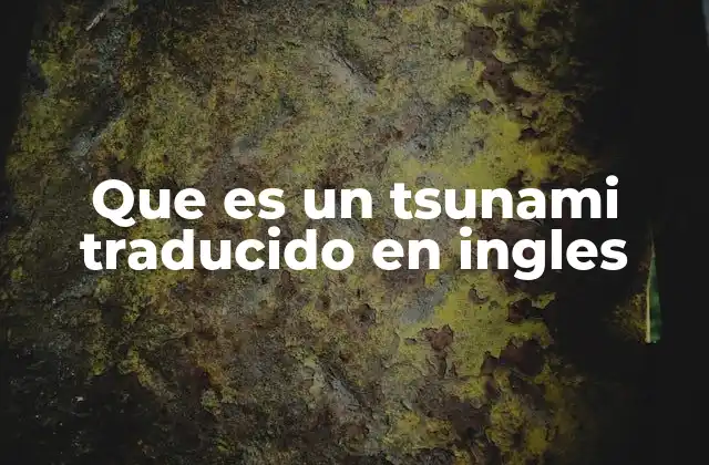 Que es un Tsunami Traducido en Ingles