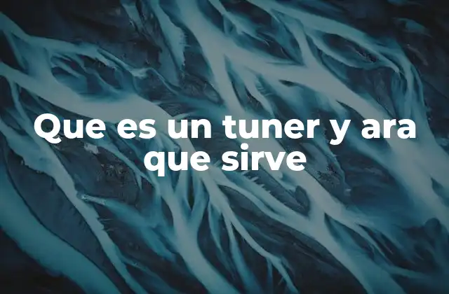 Que es un Tuner y Ara que Sirve