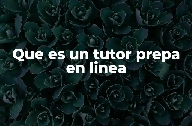 Que es un Tutor Prepa en Linea