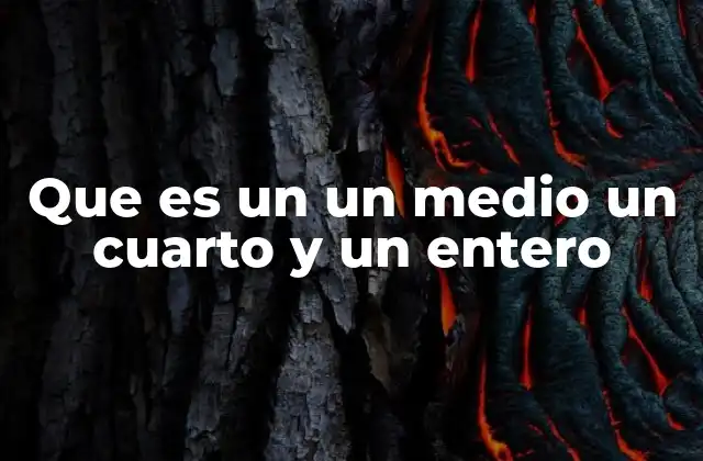 Que es un un Medio un Cuarto y un Entero